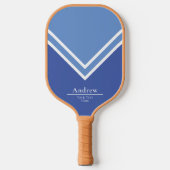 Eenvoudig professioneel blauw monogram pickleball paddle (Voorkant)