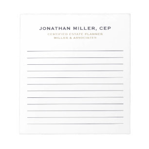 Eenvoudig professioneel gelinkt Notitieblok