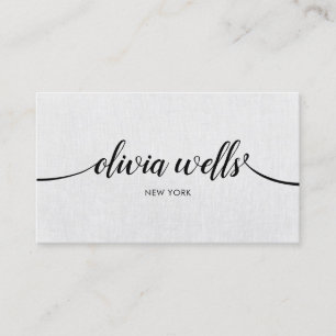 Eenvoudig professioneel grijs handgeschreven scrip visitekaartje