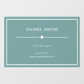 Eenvoudig professioneel kantoor witte frame zeegro raamsticker (Vel)