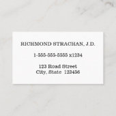 Eenvoudig, professioneel Visitekaartje (Achterkant)