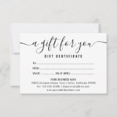 Eenvoudig professioneel zakelijk logo cadeaubon (Achterkant)