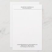 Eenvoudig Professioneel Zwart & Wit Minimalistisch Briefpapier (Voorkant / Achterkant)