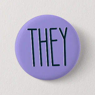 Eenvoudig: Pronoun Pin Ronde Button 5,7 Cm