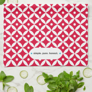 Eenvoudig. Pure. Honest - Red & White Kitchen Towe Theedoek