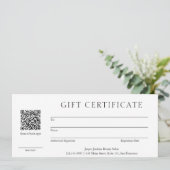 Eenvoudig QR Code Moderne Bedrijfs Cadeaucertifica (Staand voorkant)