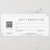 Eenvoudig QR Code Moderne Bedrijfs Cadeaucertifica (Voorkant / Achterkant)