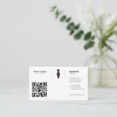 Eenvoudig raster | QR-code Visitekaartje (Staand voorkant)