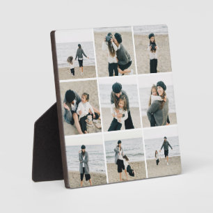 Eenvoudig raster van negen aangepaste kleur bureau fotoplaat