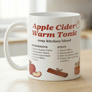 Eenvoudig recept voor herfst-appelcider-tonic koffiemok