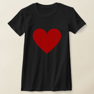Eenvoudig Red Heart Modern Love Zwart Vrouwen T-sh T-shirt