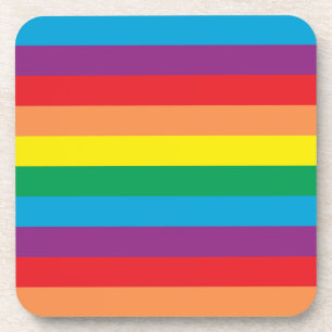 Eenvoudig regenboogpatroon bier onderzetter