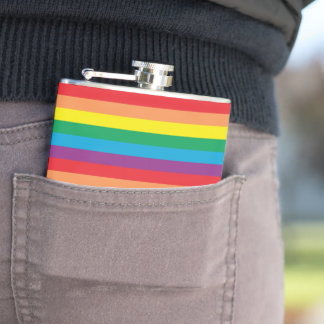 Eenvoudig regenboogpatroon heupfles