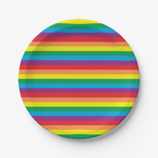 Eenvoudig regenboogpatroon papieren bordje