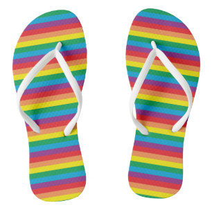 Eenvoudig regenboogpatroon teenslippers