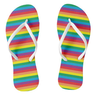 Eenvoudig regenboogpatroon teenslippers