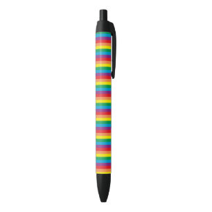 Eenvoudig regenboogpatroon zwarte inkt pen