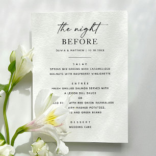 Eenvoudig repetitief diner. Nacht voor Clean Moder Menu