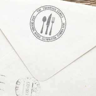 Eenvoudig retouradres Aangepast zilverwerk Zelfinktende Stempel