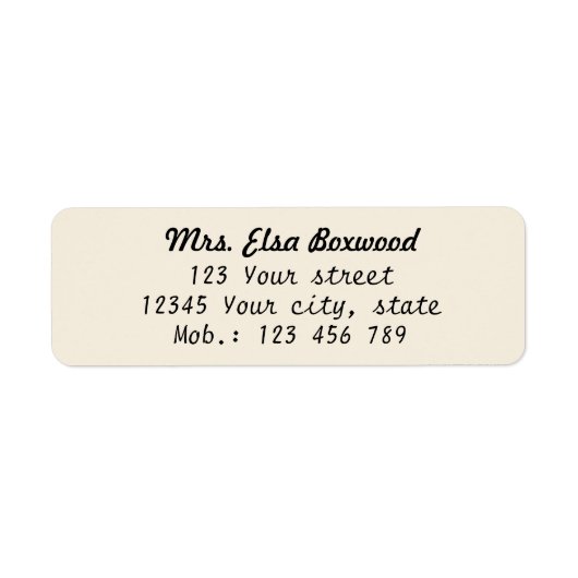 Eenvoudig retouradres etiket (Voorkant)