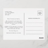 Eenvoudig Retro High School Afstuderen Folie Uitnodiging Briefkaart (Achterkant)