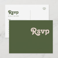 Eenvoudig Retro Olive Green Menu Keuze RSVP-Briefk