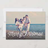 Eenvoudig retro-script voor kerstmis, één foto feestdagenkaart (Voorkant)