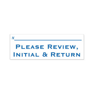 Eenvoudig "Review, Initiaal en rendement" Zelfinktende Stempel