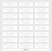 Eenvoudig romantisch script bruiloft gast adres la sticker (Vel)