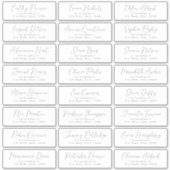 Eenvoudig romantisch script bruiloft gast adres la sticker (Voorkant)