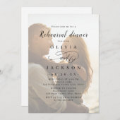 Eenvoudig romantisch script foto Rehearsal Dinner Kaart (Voorkant / Achterkant)