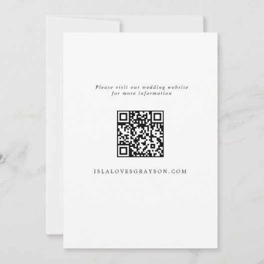 Eenvoudig romantisch script QR code bruiloft Save The Date (Achterkant)