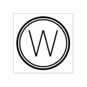Eenvoudig rond monogram rubberstempel (Afrduk)