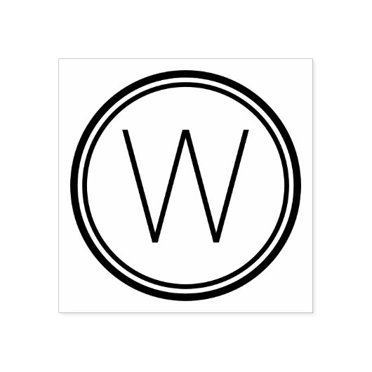 Eenvoudig rond monogram 	rubberstempel (Afrduk)