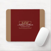 Eenvoudig rood goud monogram muismat (Met muis)