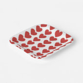 Eenvoudig rood hart patroon papier Bord (Gebogen)