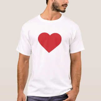 Eenvoudig rood hart t-shirt
