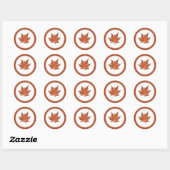 Eenvoudig rood herfst Maple Leaf Ronde Sticker (Vel)