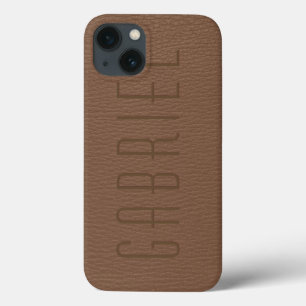 Eenvoudig rood, leder iPhone 13 hoesje