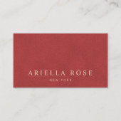 Eenvoudig rood Minimal, Elegant  Professional Visitekaartje (Voorkant)