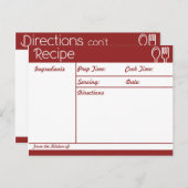 Eenvoudig rood recept zonder lijn briefkaart (Voorkant / Achterkant)