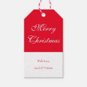 Eenvoudig rood script feestdag kerst cadeaulabel (Voorkant)