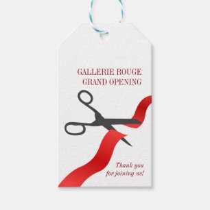 Eenvoudig rood snijlint grote opening cadeaulabel