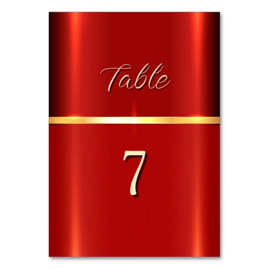 Eenvoudig rood tabelnummer kaart (Voorkant)