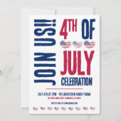Eenvoudig rood wit blauw patriottisch 4 juli kaart (Voorkant)