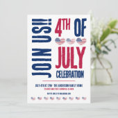 Eenvoudig rood wit blauw patriottisch 4 juli kaart (Staand voorkant)