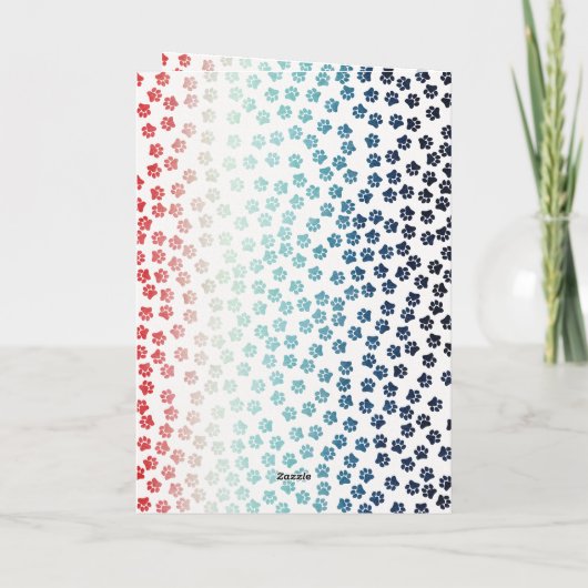 Eenvoudig Rood Wit En Blauw Pootjes Grappig Zwart Kaart (Achterkant)