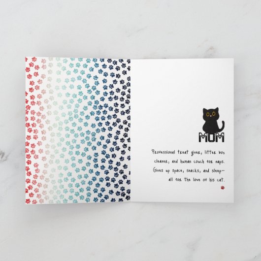 Eenvoudig Rood Wit En Blauw Pootjes Grappig Zwart Kaart (Binnen)