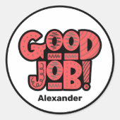 Eenvoudig Rood Wit goed baan ster sticker (Voorkant)