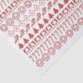Eenvoudig rood/wit kerstpictogram tissuepapier (Detail)
